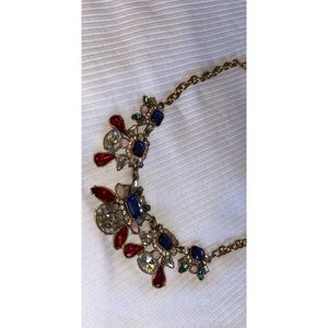 Colored rhinestone statement necklace